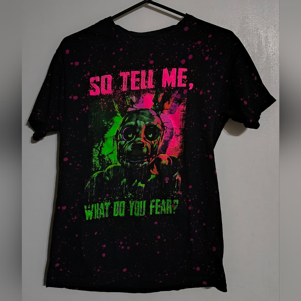 Graphic Black Tee with Neon Print